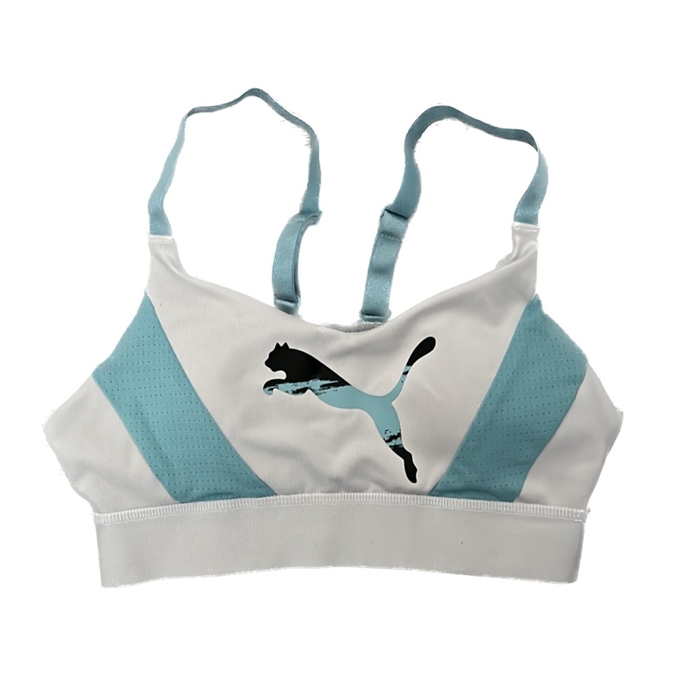 puma : light blue sports padded bra